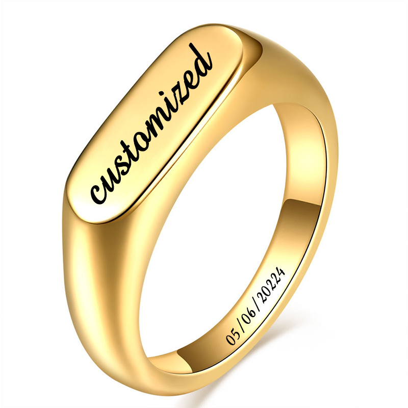 Couple Ring Set - Anelli con sigillo in acciaio inossidabile