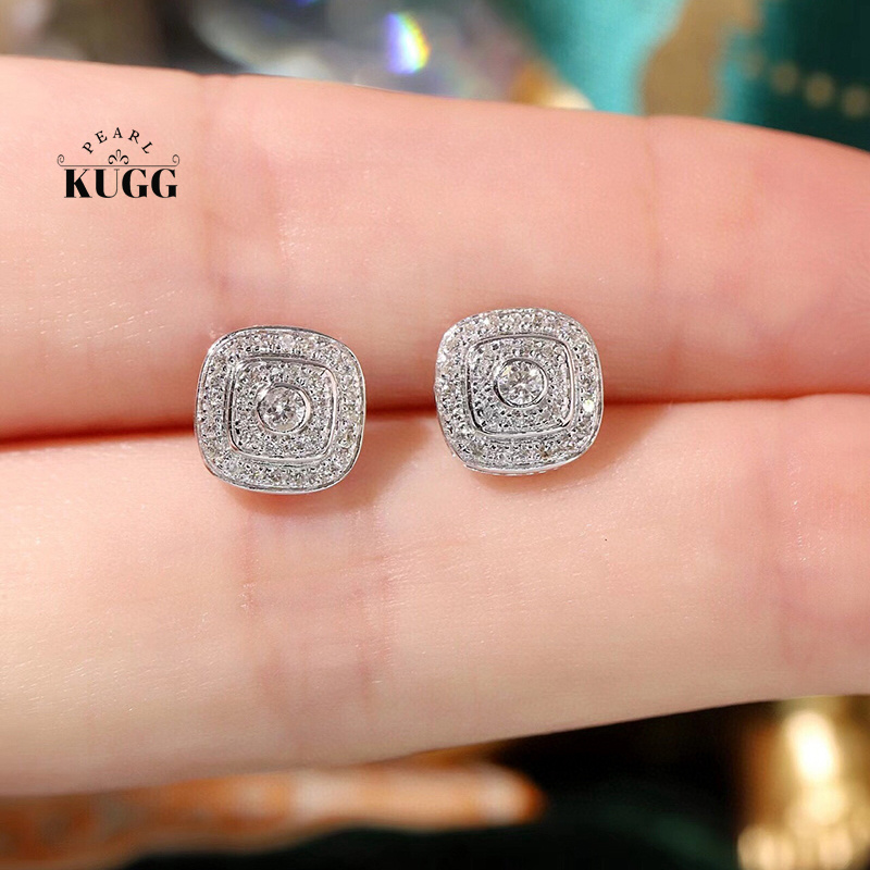 Diamond Stud Earrings - KUGG 100% orecchini in oro bianco