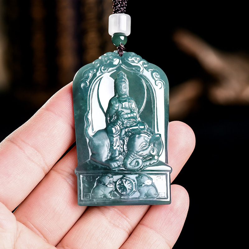Jewelry & Watches Sp Z Oo Janów Lubelski - Collana con Ciondolo Guanyin in Giadeite