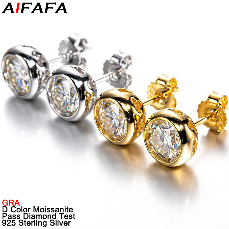 Diamond Stud Earrings - Vero D Colore Moissanite Orecchini con