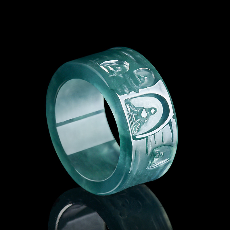Jewelry & Watches Sp Z Oo Janów Lubelski - Anello Buddha in Giadeite Naturale Birmana,
