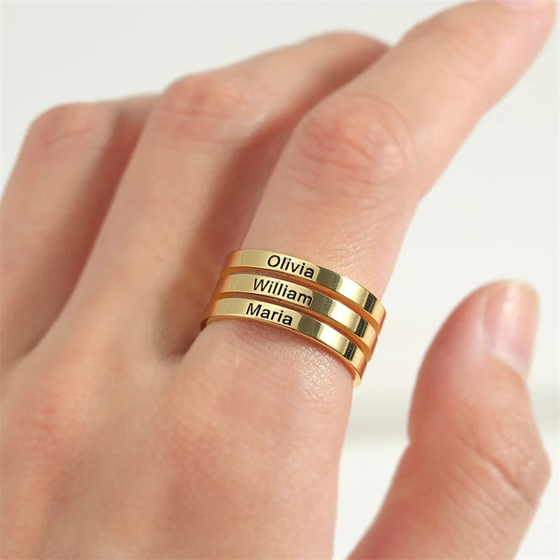 Couple Ring Set - Personalizzato in acciaio inossidabile incidere nome
