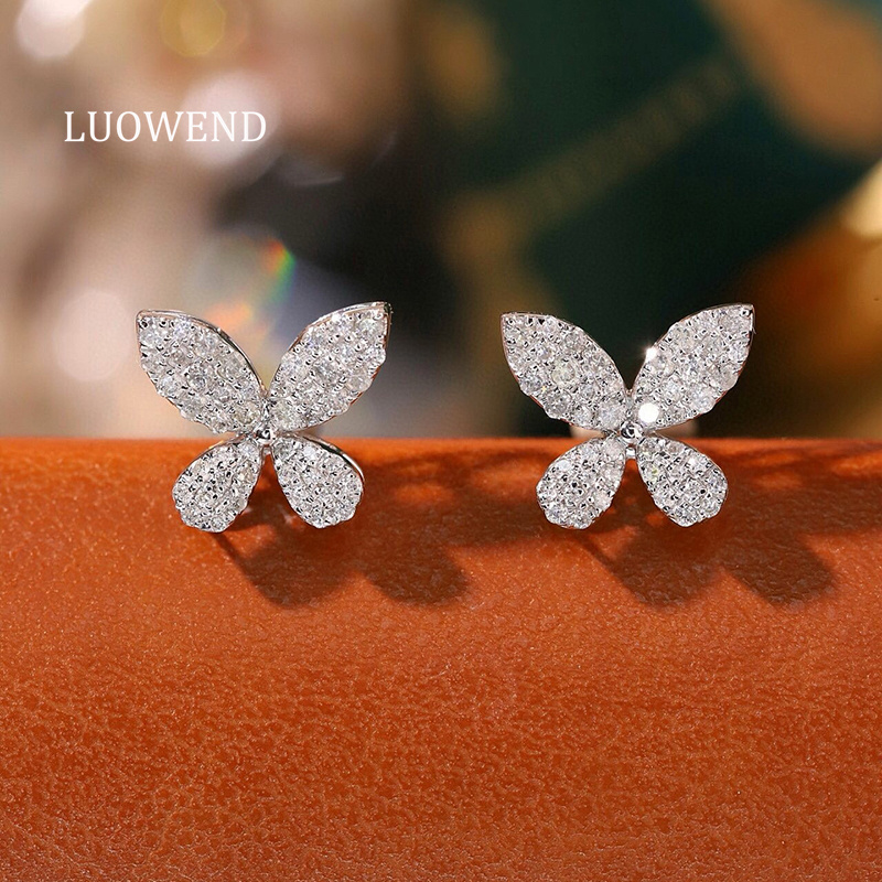 LUOWEND Orecchini in oro bianc - Diamond Stud Earrings recensione e prezzo