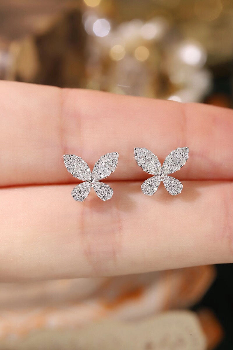 LUOWEND Orecchini in oro bianc - Diamond Stud Earrings recensione e prezzo